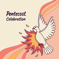 Religious Pentecost Background, Holy Spirit, Pentecost Sunday, and Pentecost Celebration.