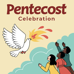 Religious Pentecost Background, Holy Spirit, Pentecost Sunday, and Pentecost Celebration.