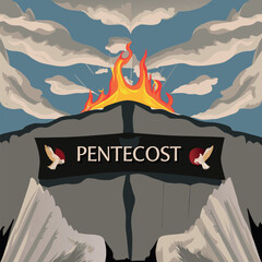 Religious Pentecost Background, Holy Spirit, Pentecost Sunday, and Pentecost Celebration.