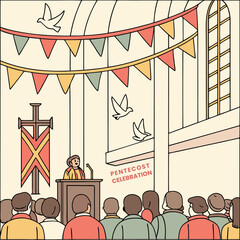 Religious Pentecost Background, Holy Spirit, Pentecost Sunday, and Pentecost Celebration.