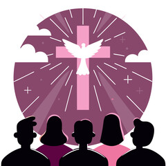 Religious Pentecost Background, Holy Spirit, Pentecost Sunday, and Pentecost Celebration.