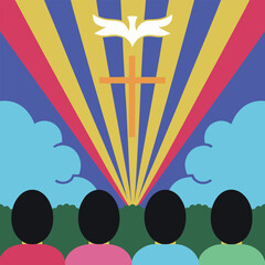Religious Pentecost Background, Holy Spirit, Pentecost Sunday, and Pentecost Celebration.