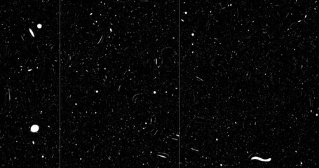 Cinematic old school 35mm film grain overlay asset with light effects. Old TV noise cinema noise grain overlay. Bad signal static moving noise. Vertical stripes film scratches flickering dots, dust