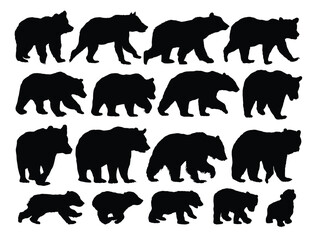 The big set silhouettes of big bears. 
