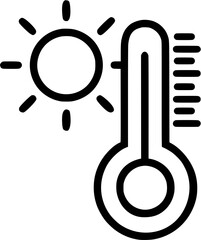 Heatwave in outline icon style, Weather Related Disasters theme.
