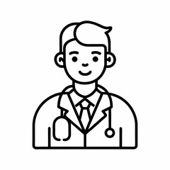 Healthcare Doctor Outline Icon Medical Staff Vector