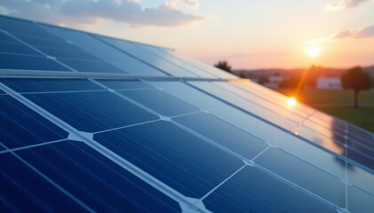 Close-up of solar panels on aluminium composite panel, electricity, clean energy, environment