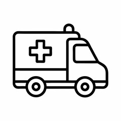 Emergency Ambulance Outline Icon Transport Line Symbol