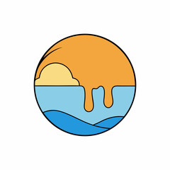 a sunset melting like paint