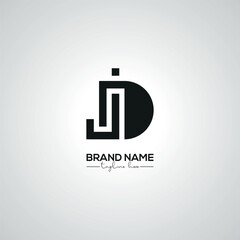 Creative Modern JD DJ Lettermark Logo Design for Corporate Branding.