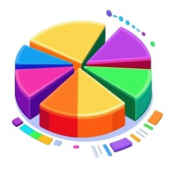 Obraz premium Colorful 3D Pie Chart