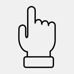 Icon index finger. Indonesian general election elements. Icons in line style. Good for prints, posters, infographics, etc.