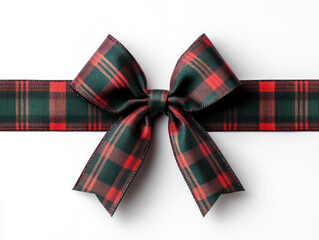Holiday themed plaid ribbon in red and green, perfect for festive decorations and gift wrapping. This vibrant ribbon adds cheerful touch to any celebration