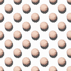 Pink marshmallow on pinky background, zephyr on white to change background color. Sweet seemless food pattern, hard shadows