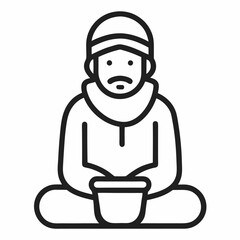 Poverty line icon vector on white background.