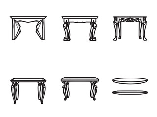 Stylish Entryway Table Line Art Set