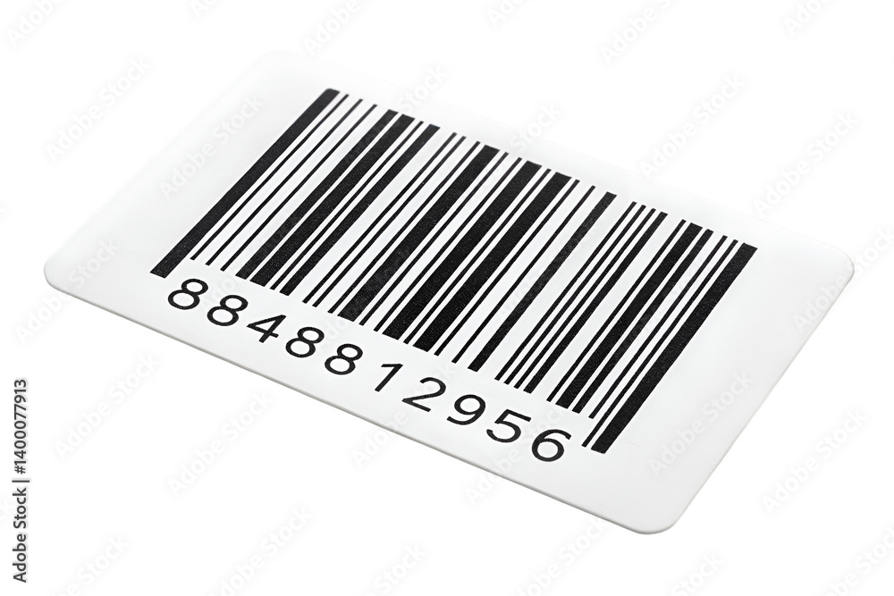Wall mural tag of bar code on transparent background