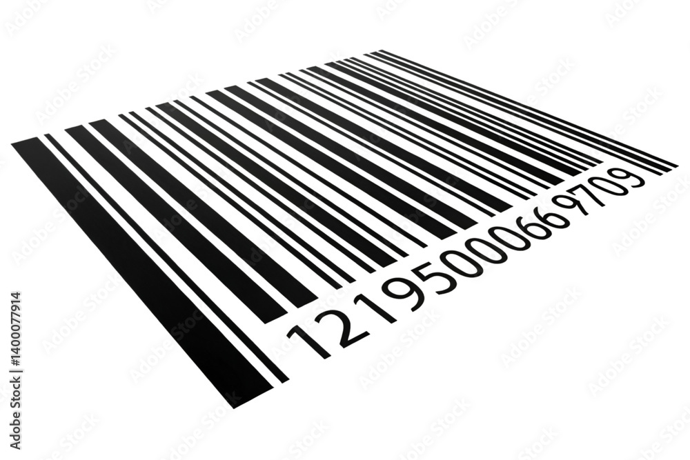 Wall mural tag of bar code on transparent background