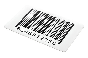 Tag of bar code on transparent background 