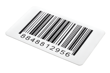 Tag of bar code on transparent background 