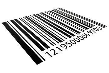 Tag of bar code on transparent background 