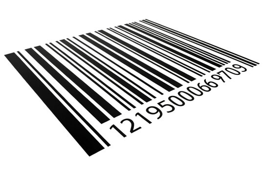 Tag of bar code on transparent background 