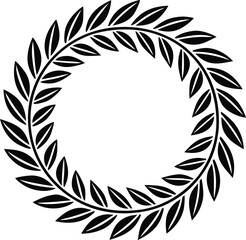 Obraz premium Silhouette Laurel Wreath Vector Illustration for Awards and Achievements