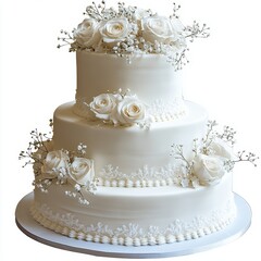 Three-tiered wedding cake