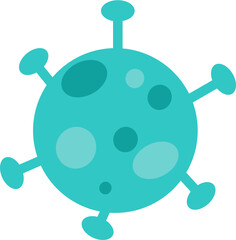 Abstract Teal Virus Icon: Simplified Microbe Illustration