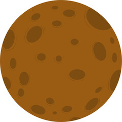 Brown Celestial Body with Irregular Dark Crater Pattern