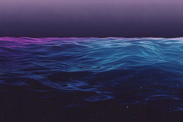 Fototapeta premium A mesmerizing display of deep ocean waves in vibrant neon hues.
