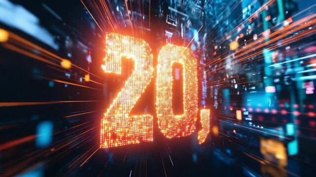 Twenty percent discount offer in futuristic digital environment