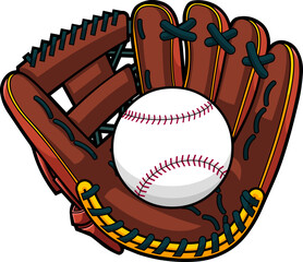 Baseball Glove Catching Ball Close Up 