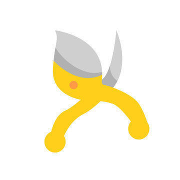 recommend clip art: Abstract Yellow Floral Pruning Shears Icon