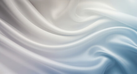 Flowing white fabric with a smooth texture and silky appearance, ideal for an elegant design background."