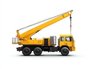 Naklejka premium a telescopic crane on wheels clipart, mobility in construction, vector detail, isolated on white background