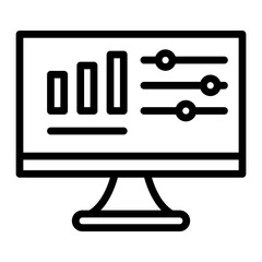 Monitoring Vector Line Icon Design