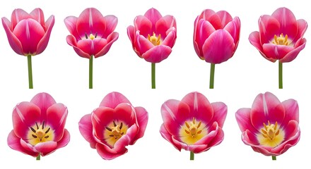 Obraz premium Pink Tulip Blooms: A Collection of High-Resolution Images AI Generated