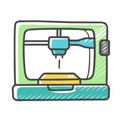 3d printer icon, 3d printer vector illustration-simple illustration of 3d printer, perfect for 3d printer logos and icons