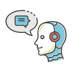 ai chatbot icon, ai chatbot vector illustration-simple illustration of ai chatbot, perfect for ai chatbot logos and icons