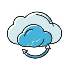 cloud sync icon, cloud sync vector illustration-simple illustration of cloud sync, perfect for cloud sync logos and icons