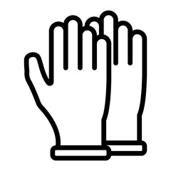 Obraz premium Safety Gloves Vector Line Icon Design