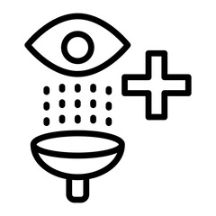 Eyewash Station Vector Line Icon Design