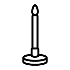 Bunsen Burner Vector Line Icon Design