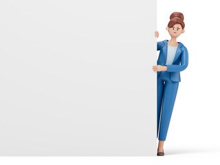 3D people holding an empty white board for insert a concept.3d rendering,conceptual image. isolated on white background.