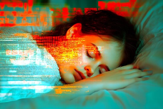 Brain fog. Metaphorical rem sleep disorder perceptions of a mental illusion. Neurological disorder. Hallucination - due to rem sleep disorder: abstract image of mental state. Floating vision.