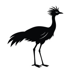 Secretary Silhouette Vector Art Design and Black And White Secretary Bird Vector Illustration