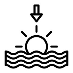 Rising Sun Vector Line Icon Design