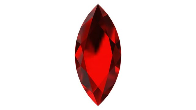 Spinning ruby MARQUISE Cut Diamond with Sparkles 3D Rendering