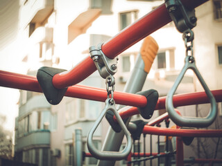 Elements of a children's playground in Moscow